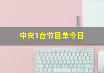 中央1台节目单今日