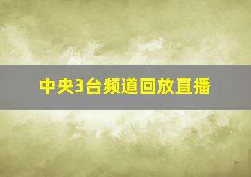 中央3台频道回放直播