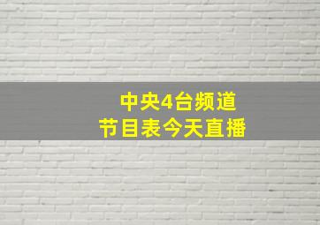 中央4台频道节目表今天直播