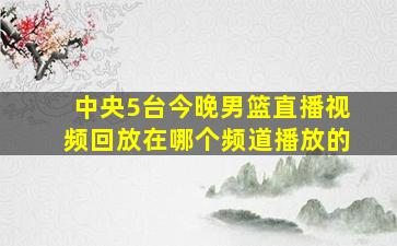 中央5台今晚男篮直播视频回放在哪个频道播放的