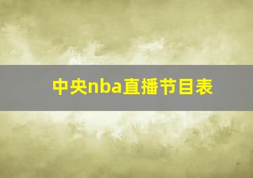 中央nba直播节目表