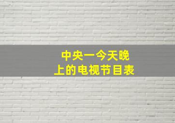 中央一今天晚上的电视节目表