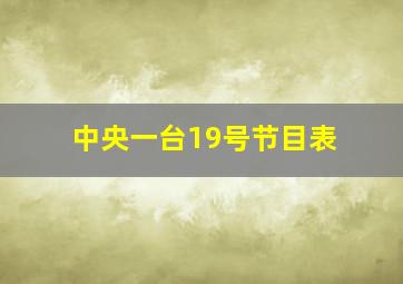 中央一台19号节目表