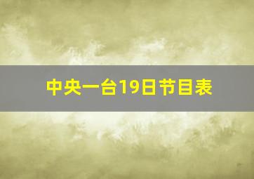 中央一台19日节目表