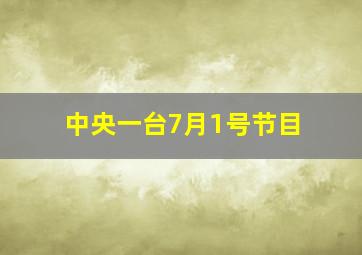 中央一台7月1号节目