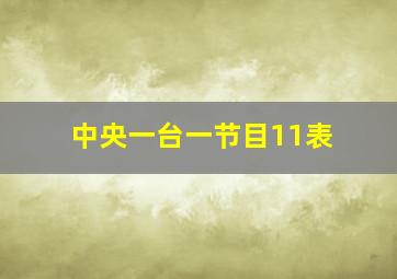 中央一台一节目11表