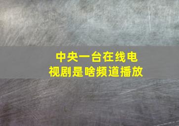 中央一台在线电视剧是啥频道播放