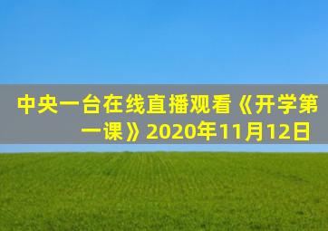 中央一台在线直播观看《开学第一课》2020年11月12日