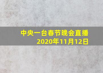 中央一台春节晚会直播2020年11月12日