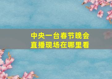 中央一台春节晚会直播现场在哪里看