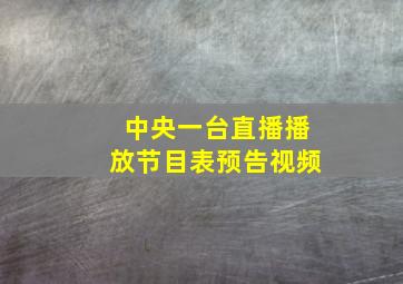 中央一台直播播放节目表预告视频