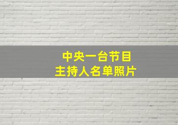 中央一台节目主持人名单照片