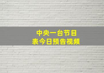 中央一台节目表今日预告视频