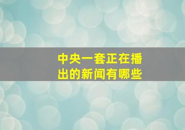 中央一套正在播出的新闻有哪些