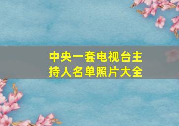 中央一套电视台主持人名单照片大全