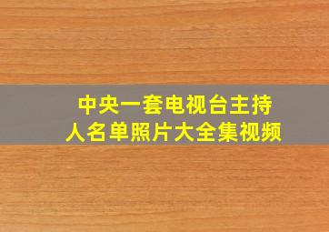 中央一套电视台主持人名单照片大全集视频