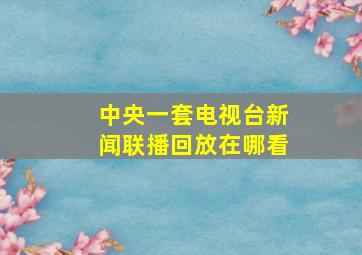 中央一套电视台新闻联播回放在哪看