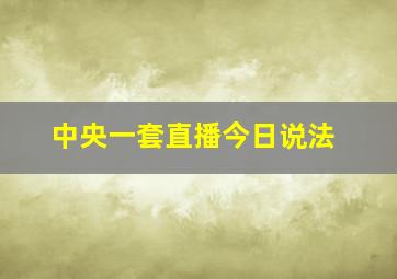 中央一套直播今日说法