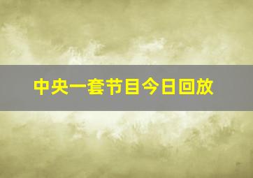 中央一套节目今日回放