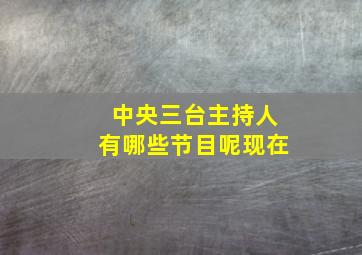 中央三台主持人有哪些节目呢现在