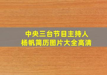 中央三台节目主持人杨帆简历图片大全高清