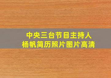 中央三台节目主持人杨帆简历照片图片高清