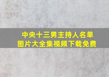 中央十三男主持人名单图片大全集视频下载免费