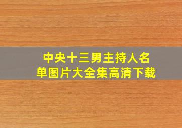 中央十三男主持人名单图片大全集高清下载