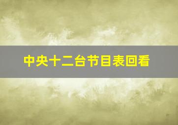 中央十二台节目表回看