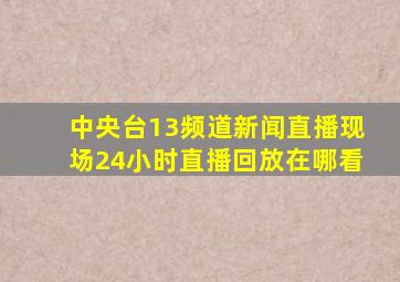 中央台13频道新闻直播现场24小时直播回放在哪看