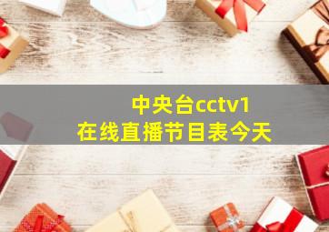 中央台cctv1在线直播节目表今天