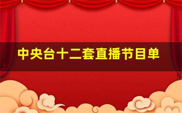 中央台十二套直播节目单