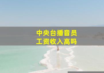 中央台播音员工资收入高吗