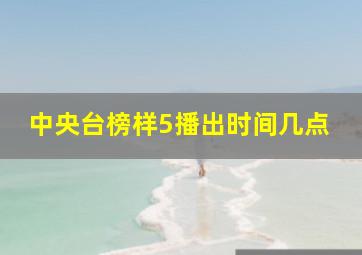 中央台榜样5播出时间几点