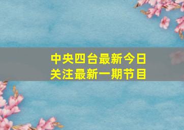 中央四台最新今日关注最新一期节目