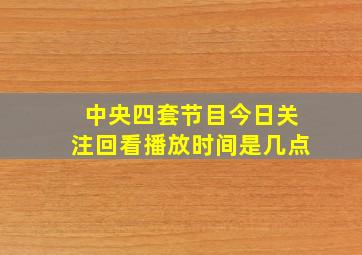 中央四套节目今日关注回看播放时间是几点