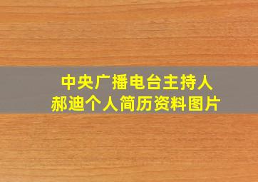 中央广播电台主持人郝迪个人简历资料图片