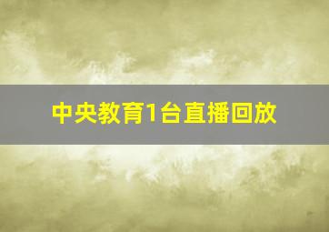 中央教育1台直播回放