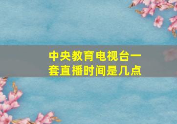 中央教育电视台一套直播时间是几点