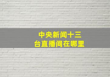 中央新闻十三台直播间在哪里