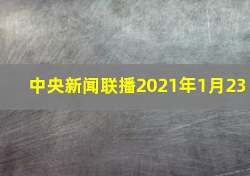 中央新闻联播2021年1月23