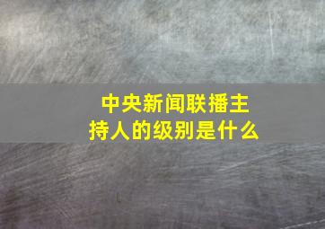 中央新闻联播主持人的级别是什么