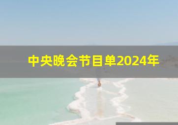 中央晚会节目单2024年