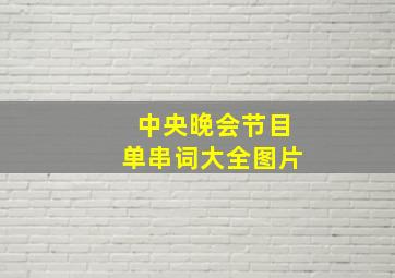 中央晚会节目单串词大全图片