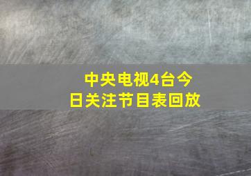 中央电视4台今日关注节目表回放