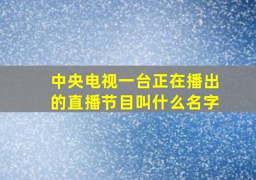 中央电视一台正在播出的直播节目叫什么名字