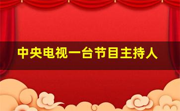 中央电视一台节目主持人