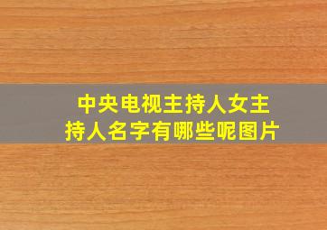 中央电视主持人女主持人名字有哪些呢图片