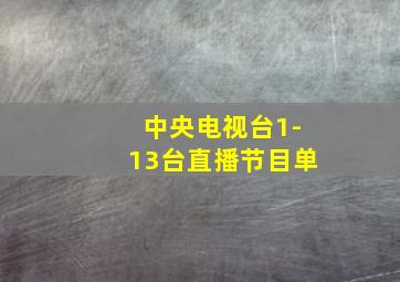 中央电视台1-13台直播节目单