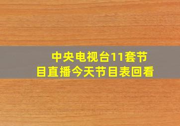 中央电视台11套节目直播今天节目表回看